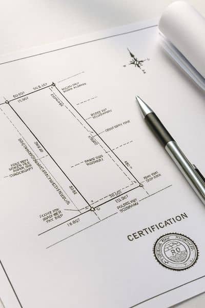 Property survey map certification - ALTA SURVEY Pennsylvania Certified property survey map showing boundary lines, dimensions, and official seal included in the typical $1,200 survey cost