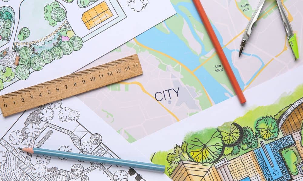 Urban planning layout showing how a topographic survey supports early site decisions